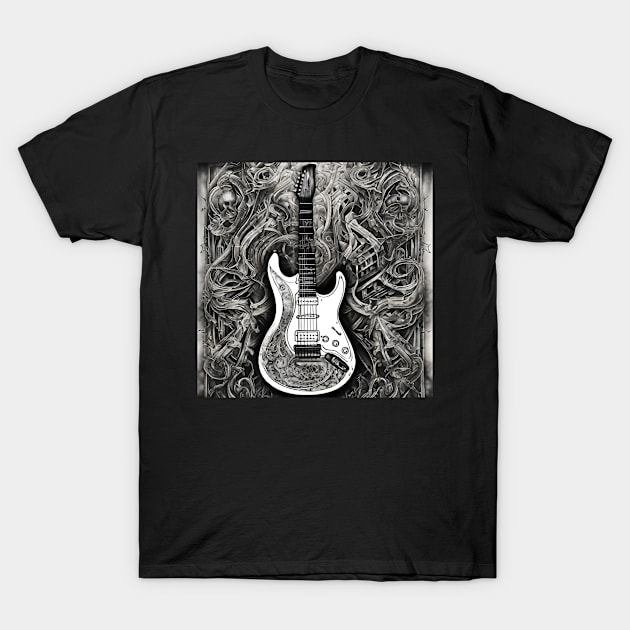 Electric Guitar Heavy Metal Music T-Shirt by Abeer Ahmad